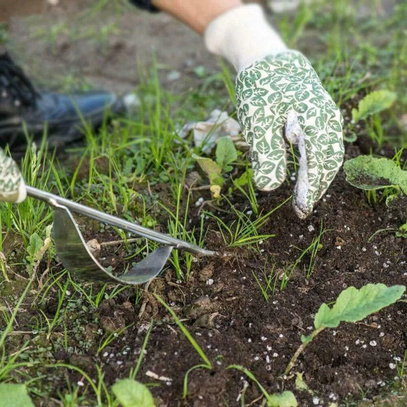  Garden Fork Wood Forked Head Hand Weeder Puller Patio Handle Remove Weeds Shovel Courtyard Trimming Tools