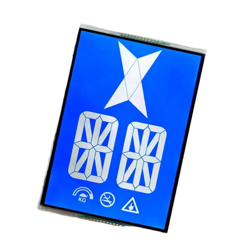 Customized blue monochrome LCD module HTN STN display 7 segment LCD screen elevator
