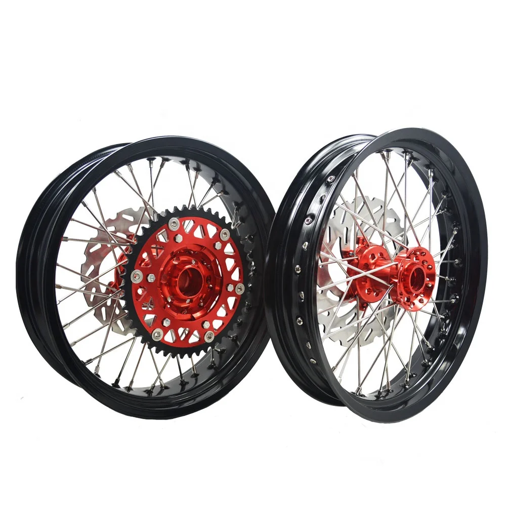 Aluminum Alloy Rims Set Supermoto  Wheels For Honda CRF 250/450R