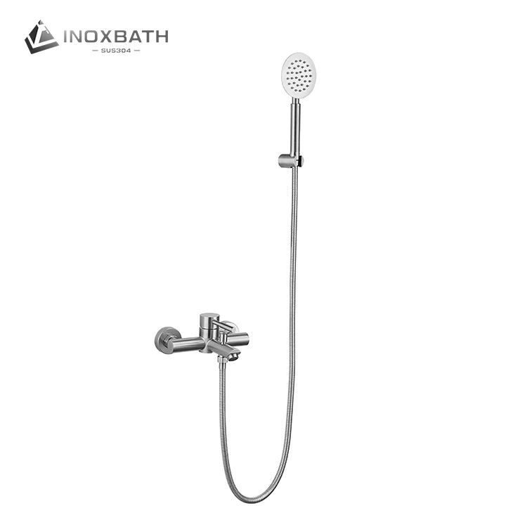 Bath mixer stainless steel brushed handheld head set bathroom faucet bathtub with shower