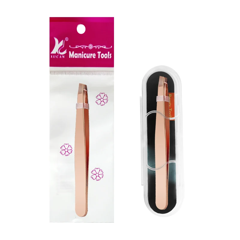 Beauty Tools Stainless Steel  Professional Slanted eyelash clip Hair Removal 96 Eyebrow Tweezers  Custom  LOGO eyebrow tweezers