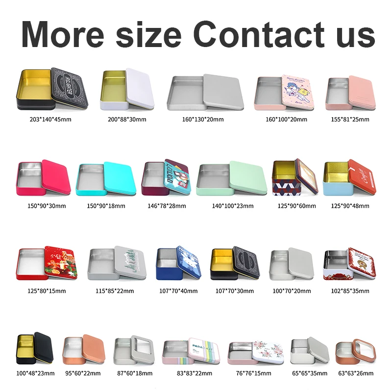 metal boxes custom color tin box OEM rectangle empty black tinplate box with lids