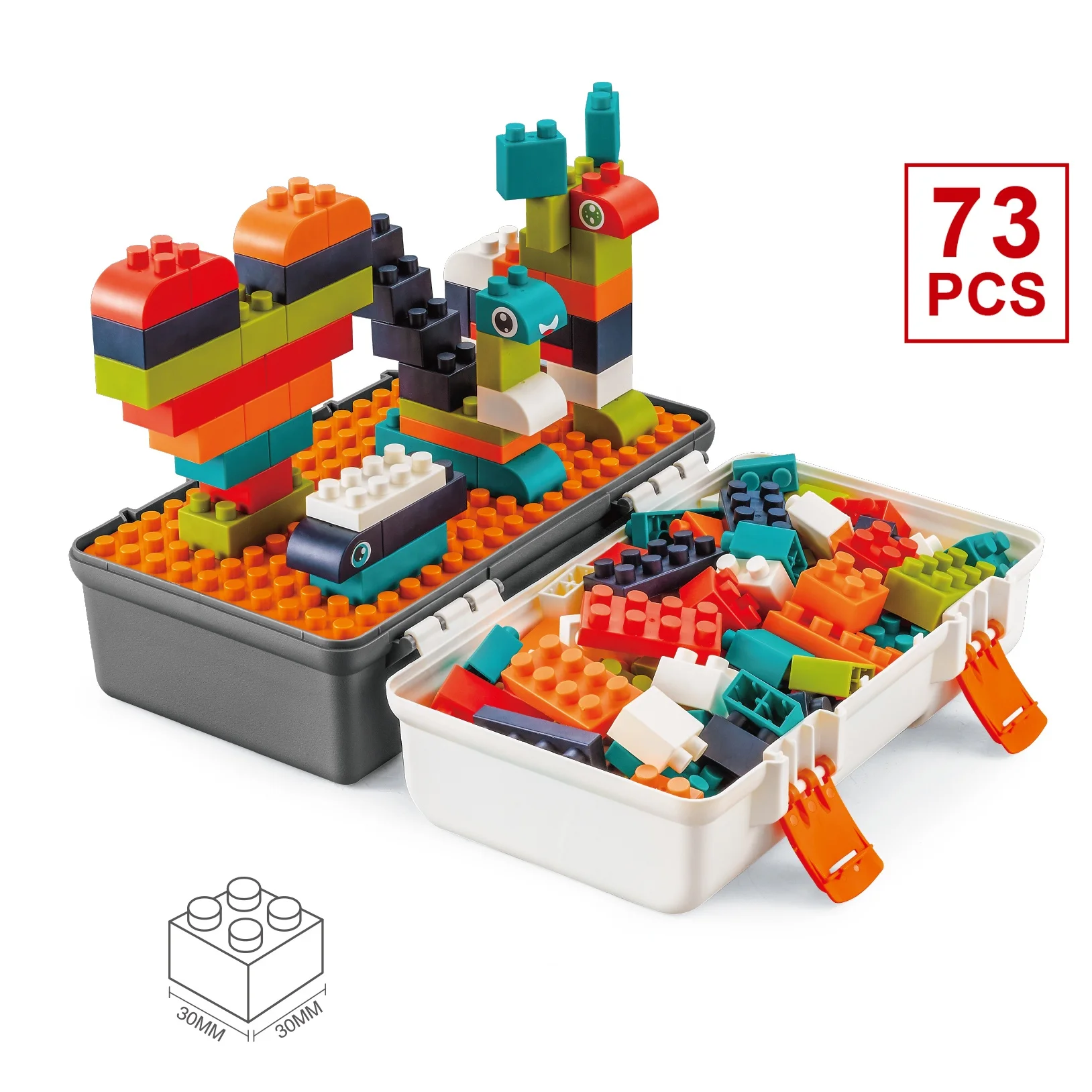 DIY custom animal soft rubber particle building block box play game toys for kids