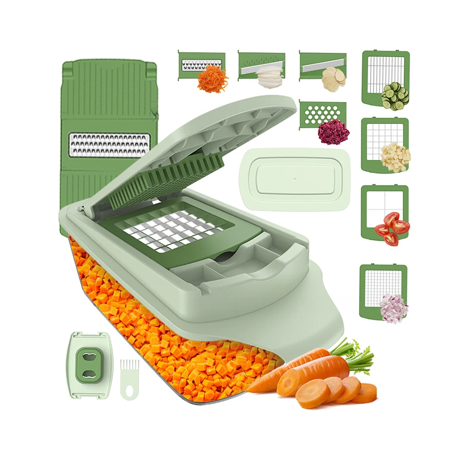 Hot selling Good quality manual food chopper Vegetable cutter machine 9 in 1 Vegetable Chopper smart kitchen tools gadgets