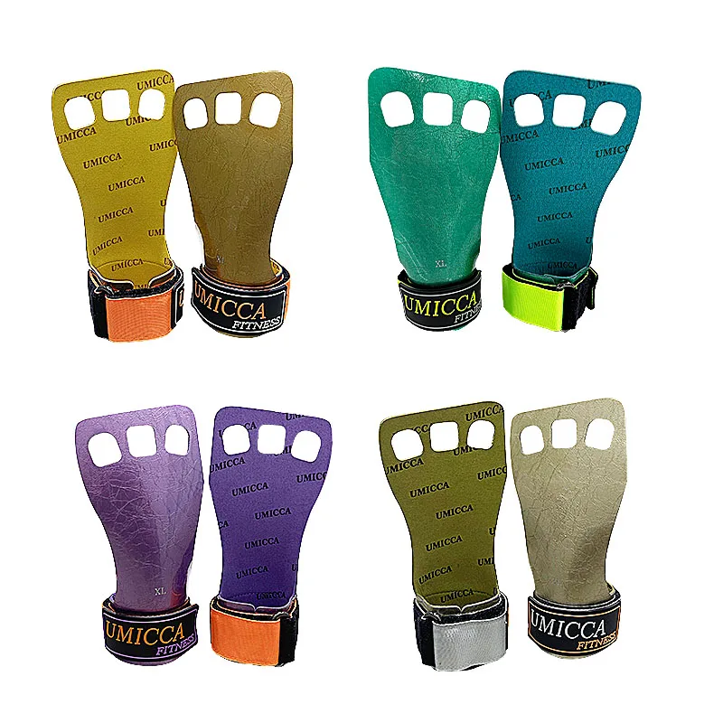 Verchoo New Arrival Non Slip Colorful Basketball Microfiber Fitness Accessories Cross Fit Grips Gymnastics 3 Hole Hand Grips