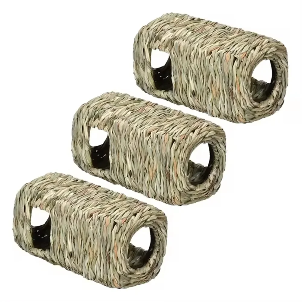 WILDMX wholesale pet product animal cage rabbit grass nest house guinea pig grass bed rabbit grass mat pet house have 4 pet cave