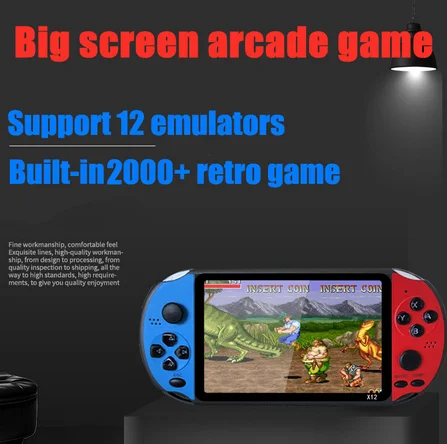 Игровая консоль X12 PLUS в стиле ретро мини-видеоплеер с 2000 встроенными классическими играми IPS экран 5 1 дюйма 8 ГБ +