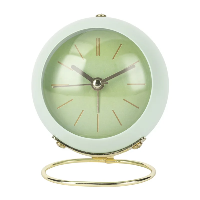 4 Inch Bell Alarm Clock Metal Analog Table Ring Alarm Clock 3D Dial With Backlight Function Desk Table Clock For Home Office