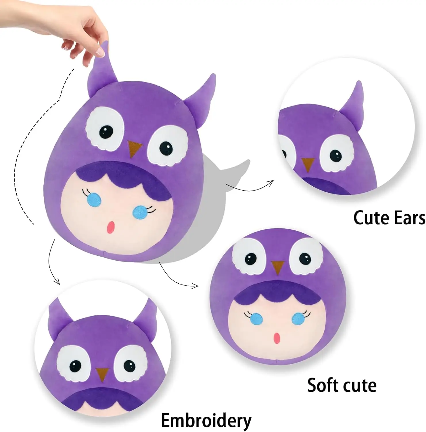 Soft Plushie Owl Pillow Stuffed Animal Owl Toys Plush Toys Stuffed Animal Owl