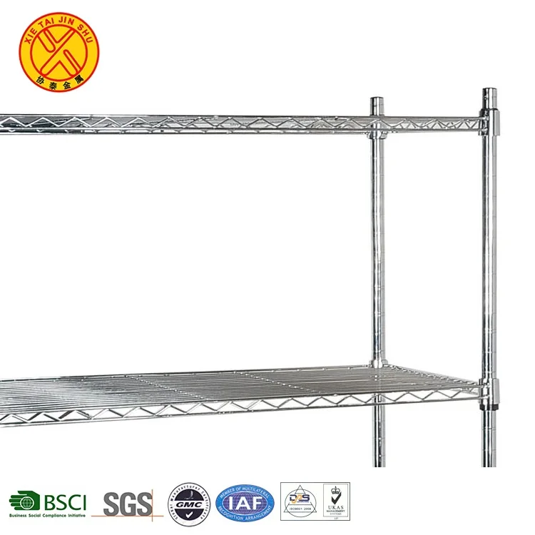 Factory Supply Supermarket 5 Layer Metal Wire Shelving Storage Rack