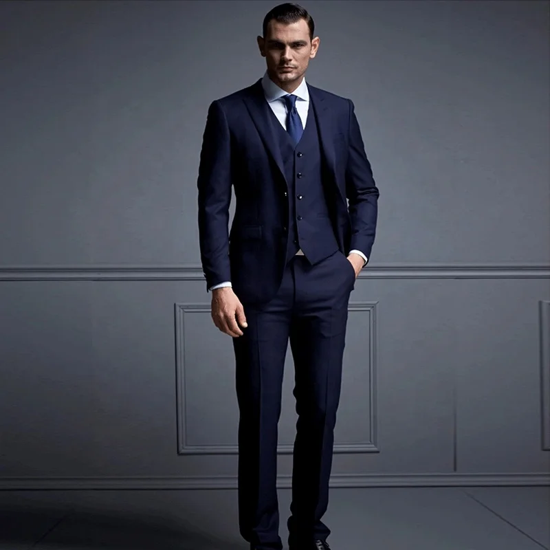 Professional Italy Suit for Man Manufactory Top Sale Man Business Blue Coat Pant Men Suit