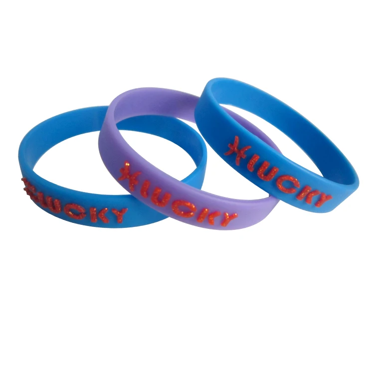 Waterproof Customized Embossed Rubber Wristbands With Printed Logo Promotional Giveaway Silicone Bracelets Wrist Bands