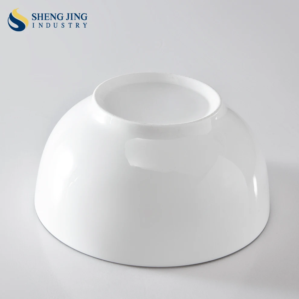 Shengjing Western Ceramic Tableware Wholesale Creative White Black Rim Porcelain Soup Rice Bowl Hotel Restaurant