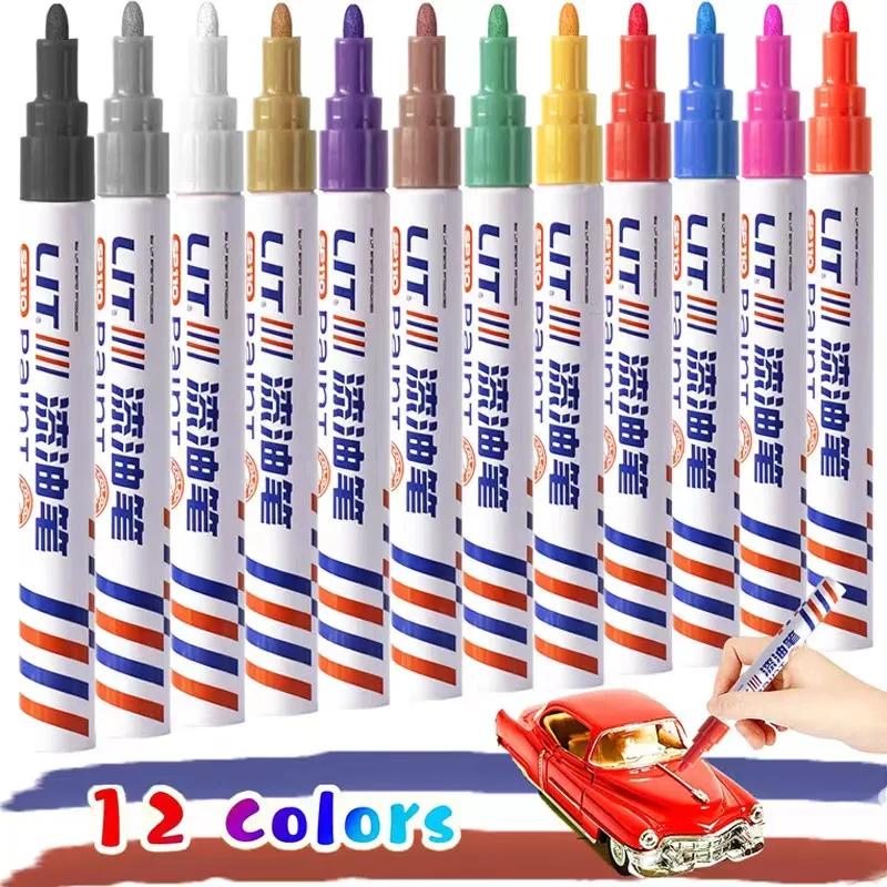 Custom logo assorted colors valve structure tire paint marker pen for car