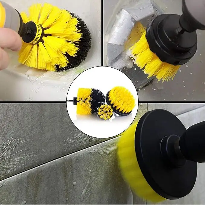 Wholesales 3 Pcs Power Scrubber & Electric Drill Attachment Brush of Kitchen Cleaning Tools Set