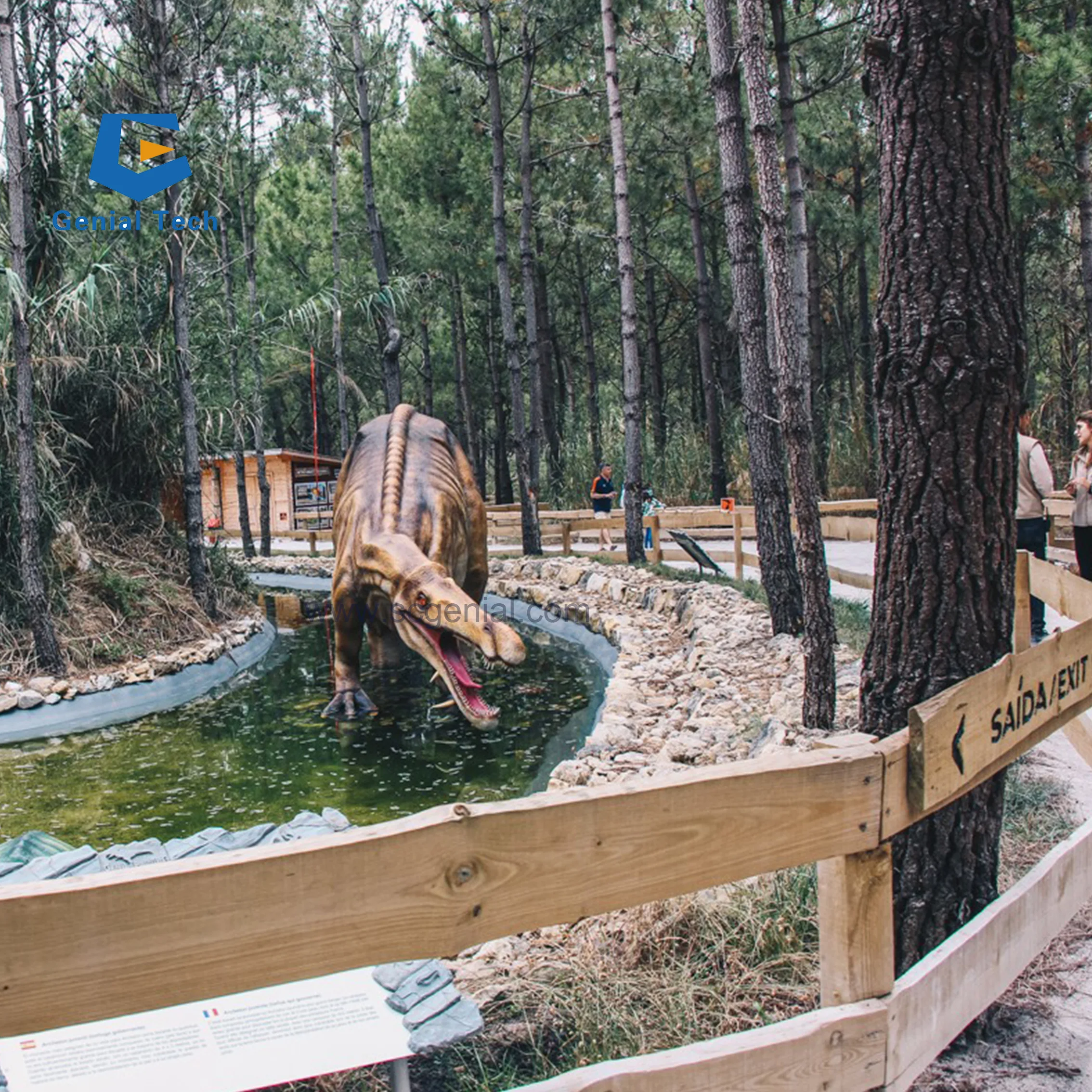 JN-Z24 Carnivorous Spinosaurus Dinosaur Big and Tall Metal and Resin Indoor Dinosaur for Shopping Mall and Airport