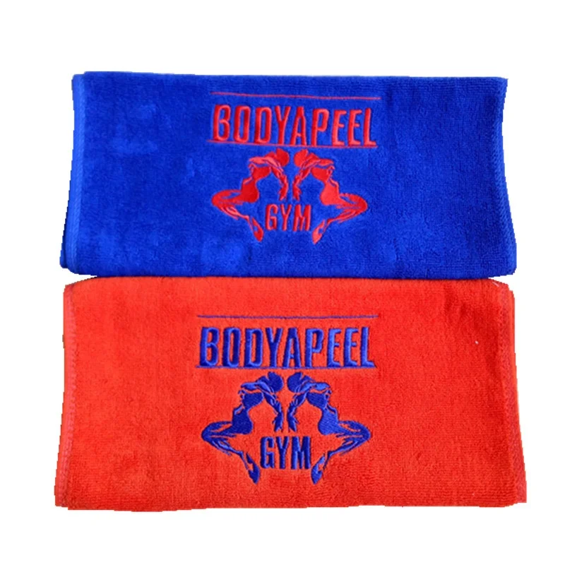 Самая низкая цена, 100% хлопок, Пользовательский логотип, вышитые/печатные спортивные полотенца для фитнеса