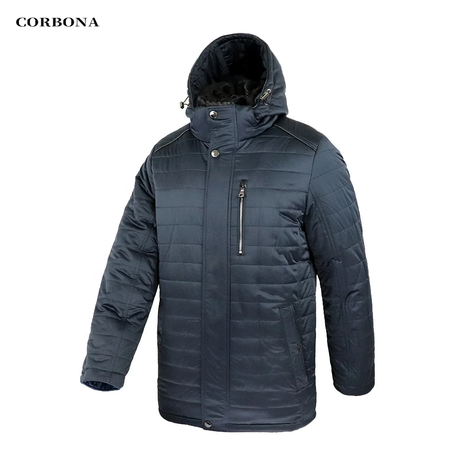 CORBONA  New Winter Windproof  Keep Warm Mens Cotton Lining Jacket 100% Real Mink Fur Collar Multi Pocket Male Parka Coat