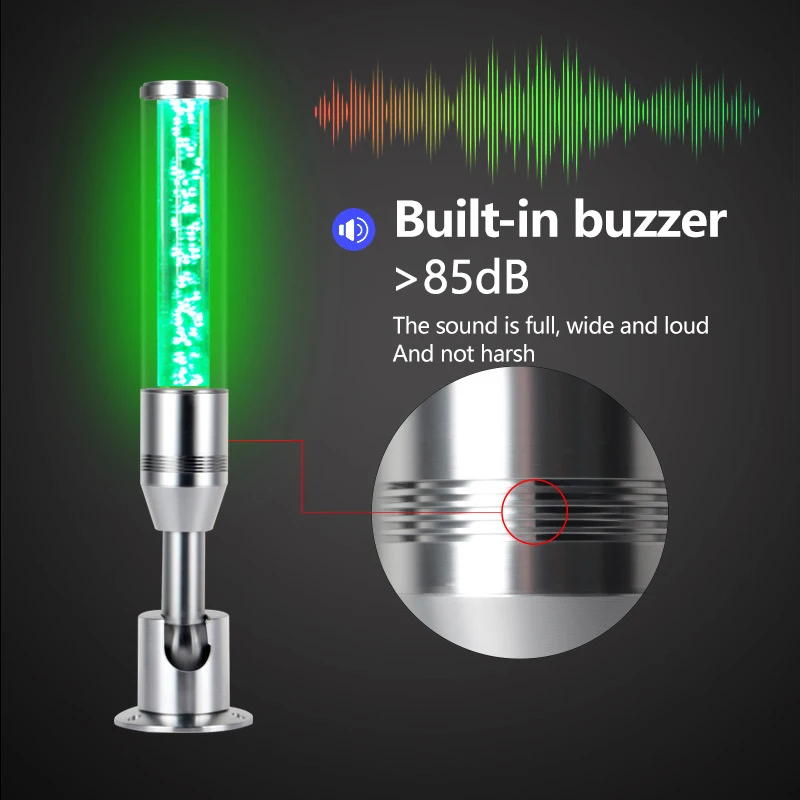 24V Single Layer Three-color Signal Tower Light 85dB CNC Machine Tool Equipment Warning Light with Buzzer