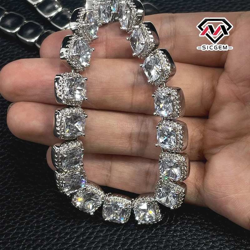 SICGEM Pass Diamond Tester Moissanite Necklace 925 Silver Diamond Chain VVS  Moissanite Necklace Women
