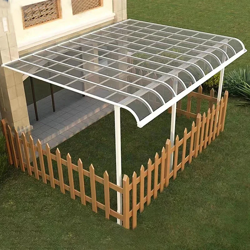 LongTai Factory direct for balcony rain cover Plastic Rain Door Cover sun shade outdoor Waterproof Aluminum Canopy