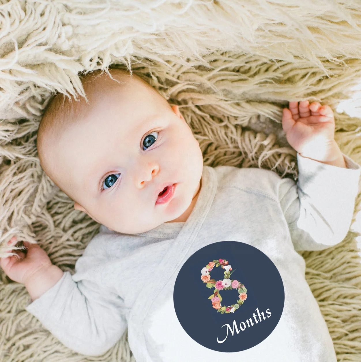 Wholesale Wish New born baby monthly stickers floral milestone stickers