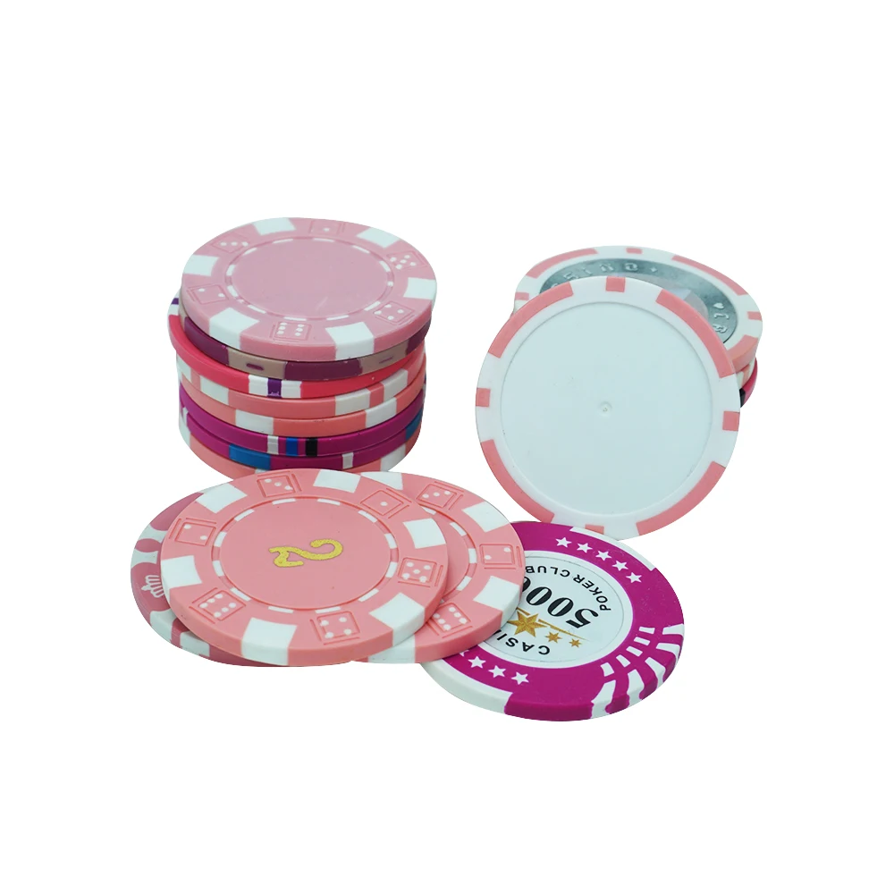 Professional custom pink casino poker chips kit clay or abs material 40mm diameter 14g from factory for gambling game