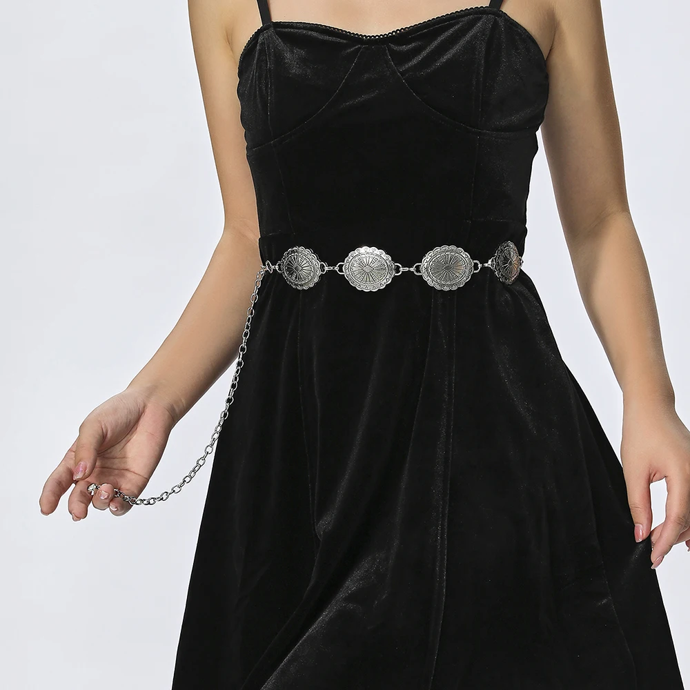 Hot Selling Fashion Ladies Dress Waist Chain Belt Adjustable Alloy Waist Chain Belt Women Sexy