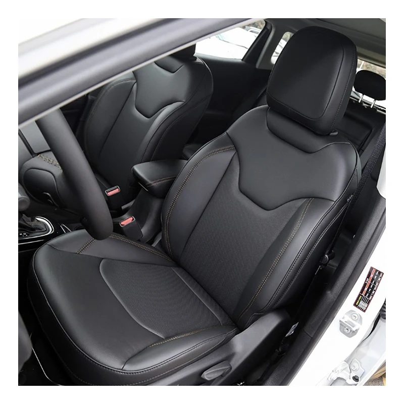 Custom Fit Car Accessories Seat Covers for 5 Seats Full Set Genuine Leather Middle Part for Jeep Grand Cherokee Compass Wrangler