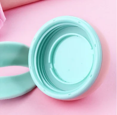 Rabbit ear shape High borosilicate glass with pp cup sleeve water bottle