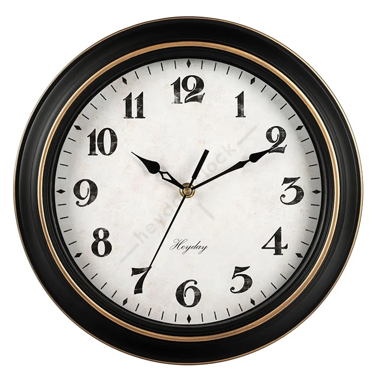 
12 inches and 14 inches silent non tikcing home decorative quartz retro wall clock 