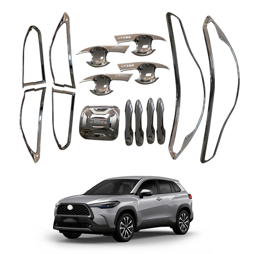 Factory Wholesale Chrome Car Accessories Trim Body Kit Full Set for Toyota Corolla Cross 2020-2022 2023