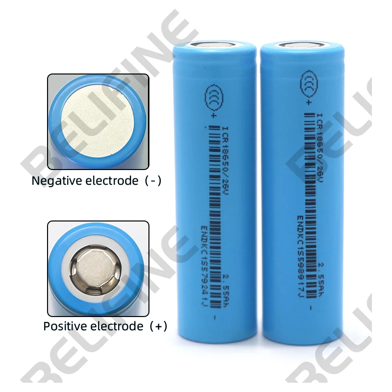 18650 26V Lithium Battery 3.7v 2550mah 2600mah Cell NMC 3.7v Ii-po Batteries Original cell with 7.5A Discharge Current