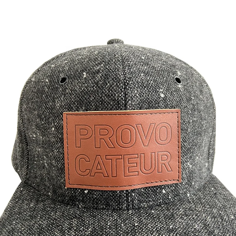 Wool And Suede Brim 6 Panel Snapback Hat And Cap Custom Street Style Unisex Printed Hiphop Canvas Snapback Hat