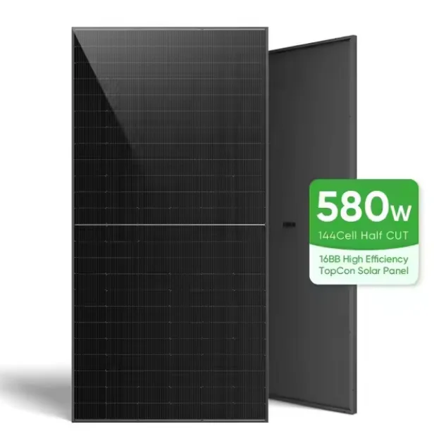 High Efficiency All black 580W 600W N-Type solar panel  5W-800W 30 Years Warranty mini solar panel