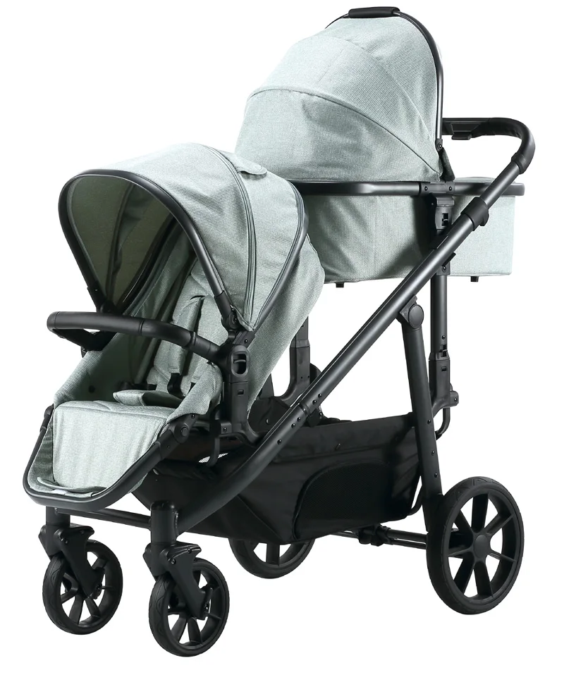 Eu Folding Baby Wagon Wholesale Twin Baby Wagon Stroller 4 Seat With CPC Certificate With Five-Point Safety Belt