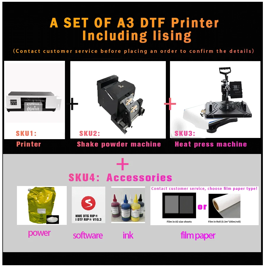 (Big promotion)DOM SEM 2021 new a3 Heat Pet film DTF inkjet Printers For tshirts textile printing machine
