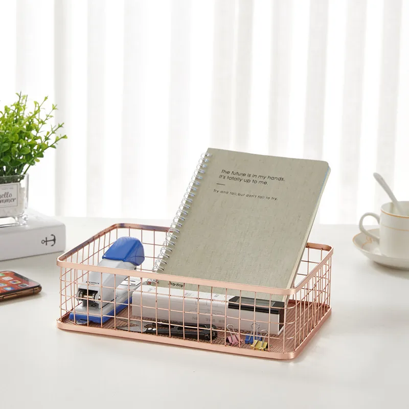 LINDON Wide Steel Wired Storage Organizer Bin Baskets for Cosmetic Kitchen Bathroom