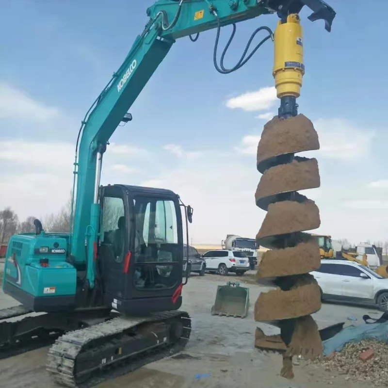 DHG Excavator Attachments Hydraulic Soil Drill Auger Hydraulic Earth Auger Drill Hole Machine for 1-50 Ton Excavator