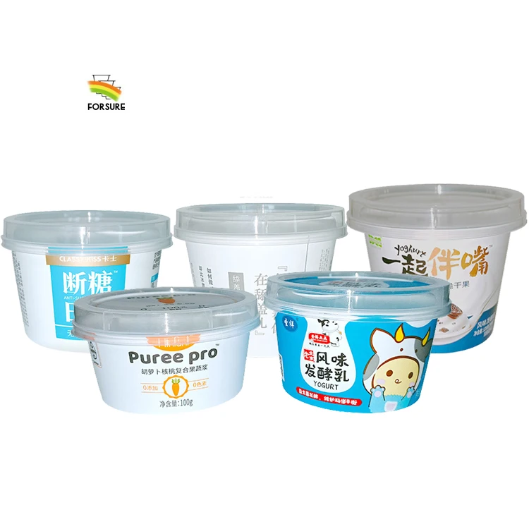 Customized Wholesale 120ml 180ml 200ml Yogurt Packaging Cup PP Plastic Food Grade Yoghurt Container with Spoon Yaourt Pot