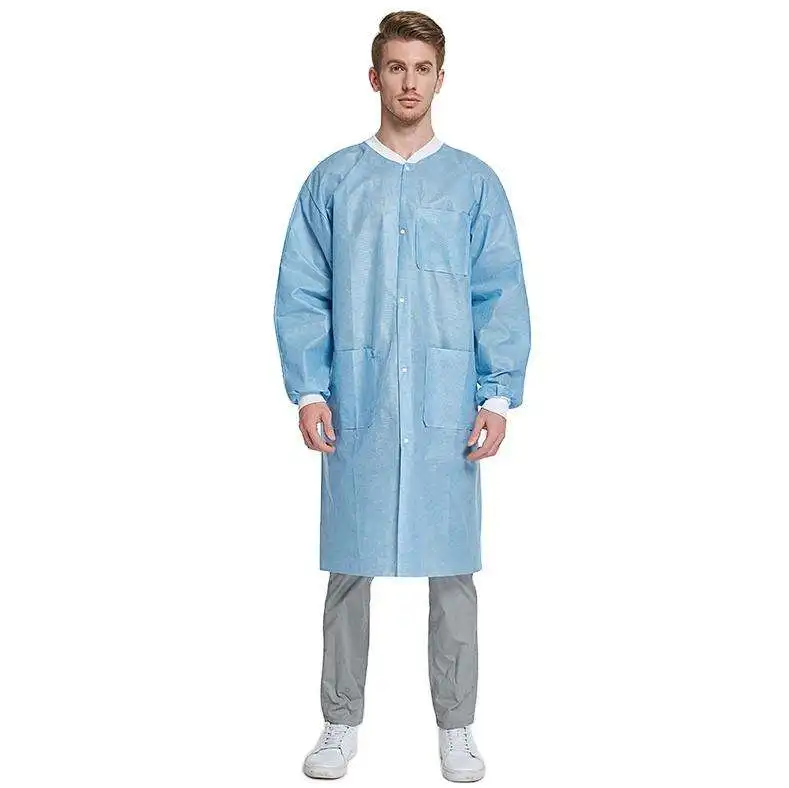 SJ Cheap lab coat individually dustproof sms non-woven medical disposable lab coats wholesale