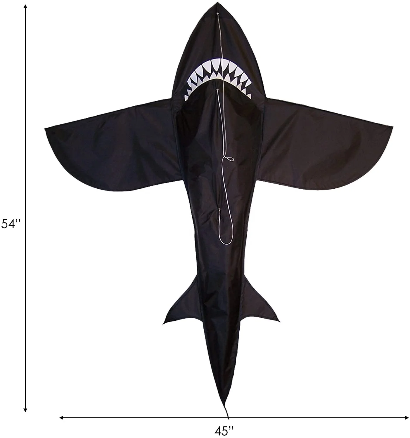 Flying Kites for Kids 3D Black Shark with Teeth Outdoor Recreational Aircraft Large Kite Easy to Assemble Flying Kites