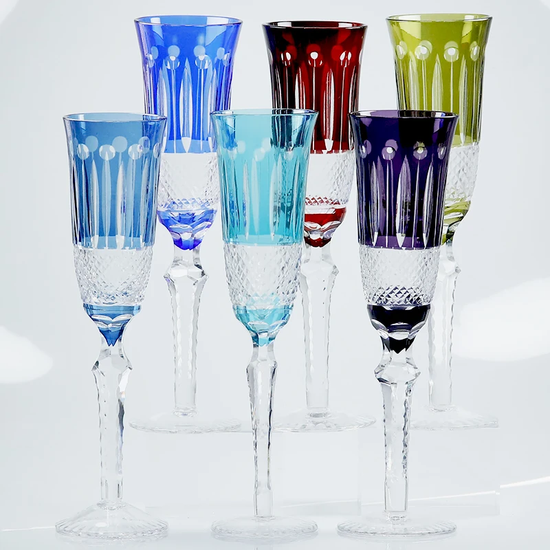 Collection Timeless Hand Cut To Clear Glass Stemware Bar ware Engraved Crystal Glass whiskey tumbler Colored Highballs Tumblers