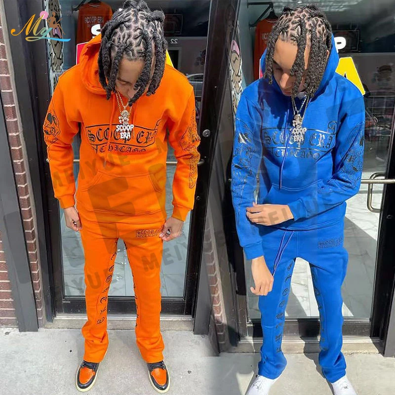 Тренировочные спортивные костюмы для бега с вышивкой для мужчин, облегающие 100% хлопковые брюки-карго, спортивные штаны и толстовка с капюшоном