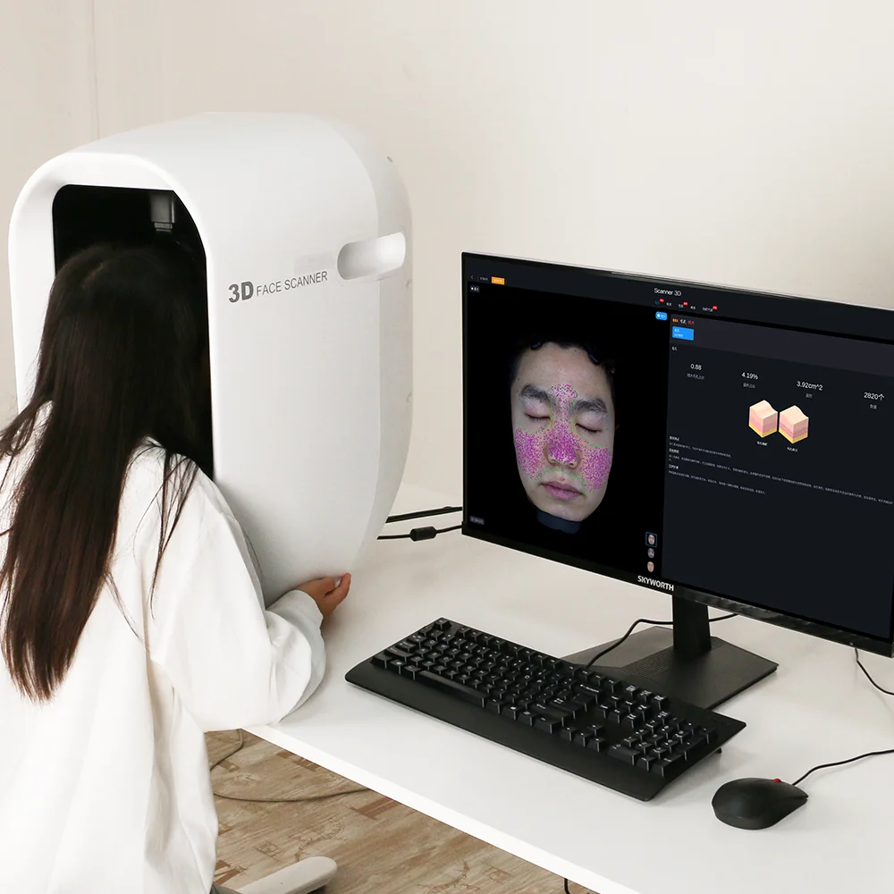 Hot Selling Full Face Derma Scanner 3D Professional Skin Analyzer Machine Skin Colour Detector