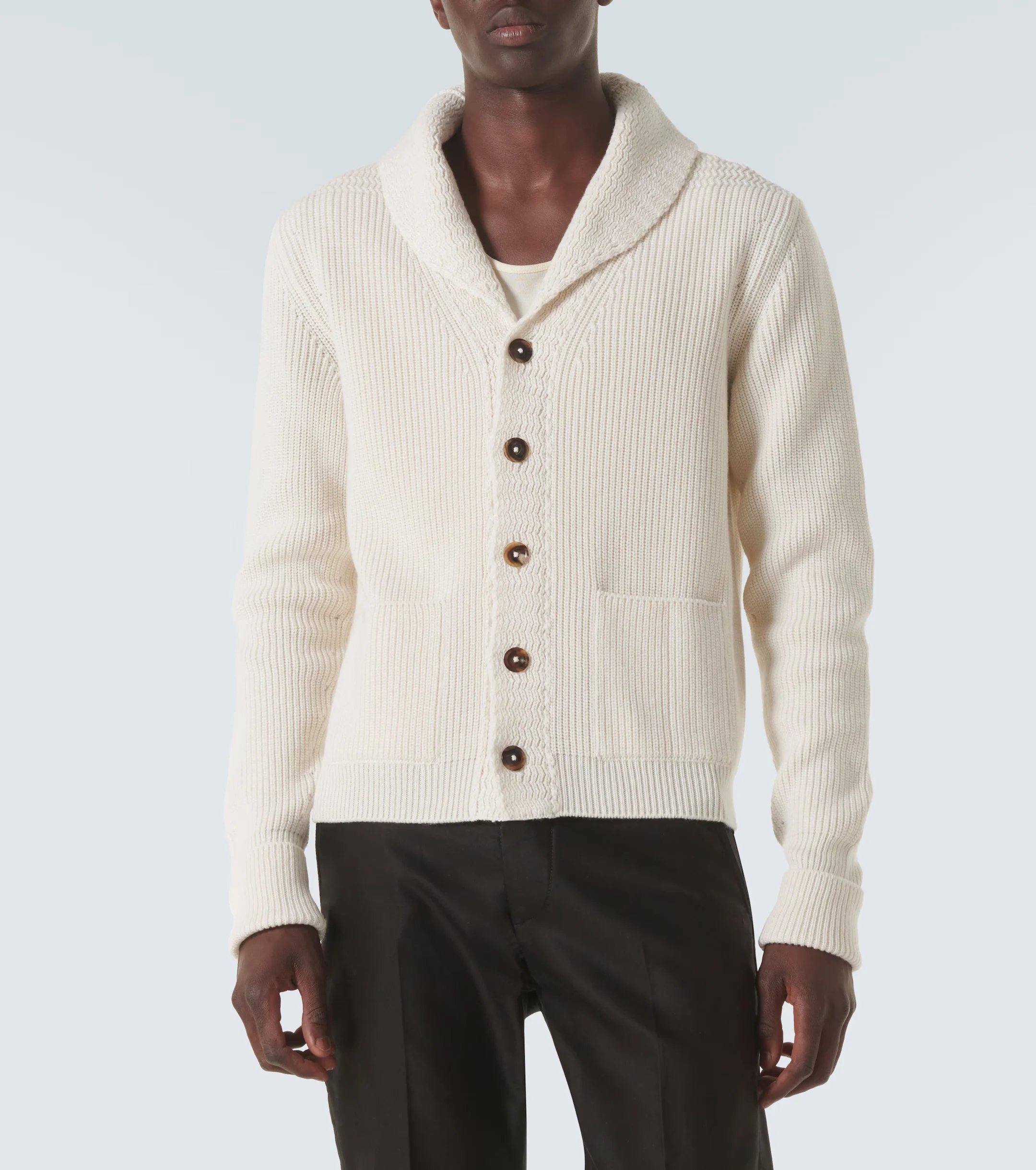 Knitted Cardigan Men 100% Cashmere Sweater Stylish Buttons Shawl Collar Neck Knitwear Knit Men Sweater Cardigan Sweaters For Man