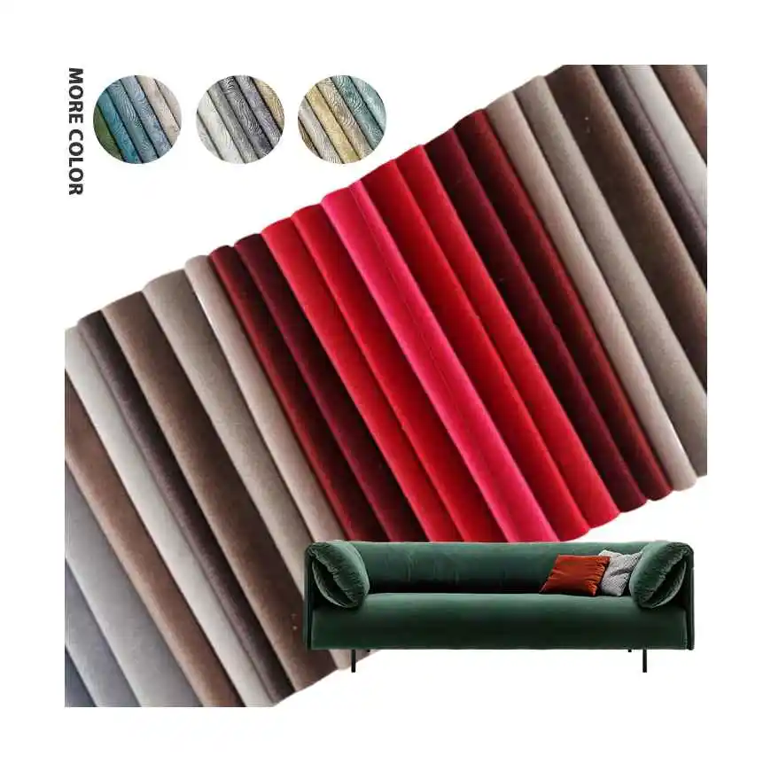 LXFCL001 China Wholesale Waterproof Knit 100% Polyester Embossed Velvet Upholstery Fabric