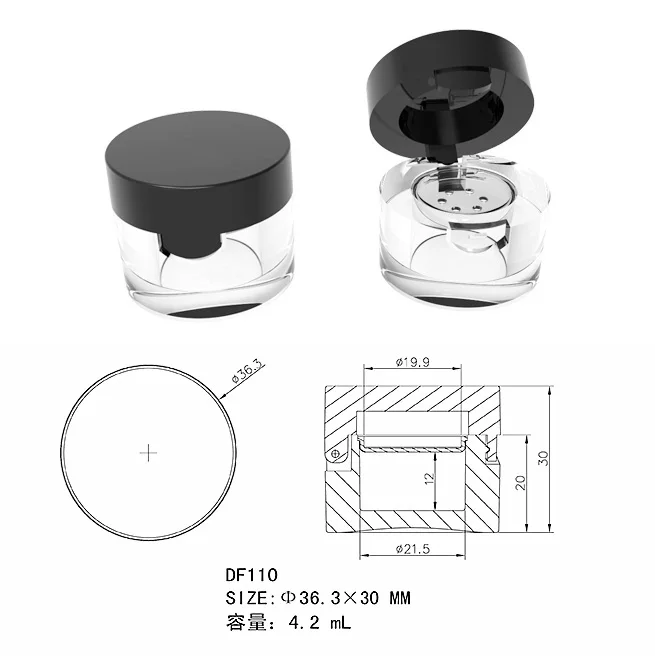 
Transparent round Mini Compact Powder container empty custom label LOGO plastic compact box small eye shadow box packaging 