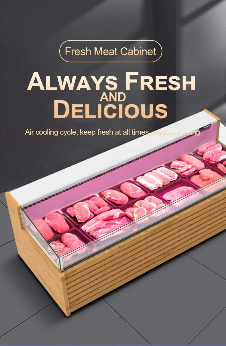 Industrial Butcher Table Fridge Meat Display Freezer  R290 Compressor No Frost Refrigerator With Smart Screen