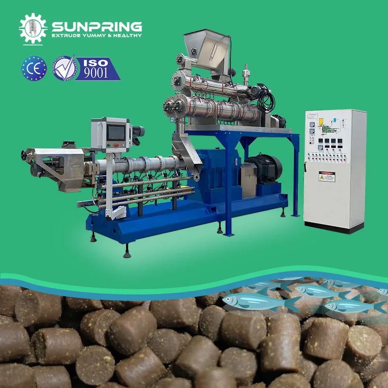 SunPring fish feed manufacturing extruder fish feed process machinery floating fish feed production line